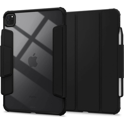 Spigen Air Skin Pro Hybrid Case - полиуретанов калъф с отделящ се кейс и поставка за iPad Pro 11 (2024) (черен-прозрачен)