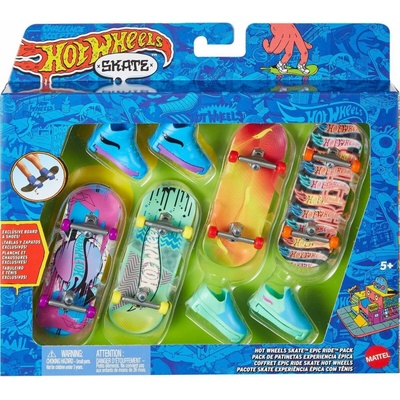 Hot Wheels Skate set 4 ks fingerboardů a skate bot Tony Hawk