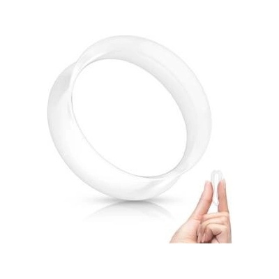 Šperky4U silikonový tunel do ucha tenkostěnný bílý TN01124W-10