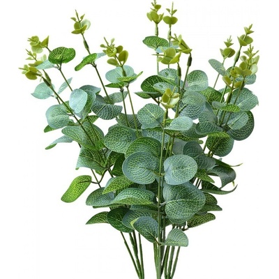 Dekorácia tmavšia zelená umelá rastlina s panašovanými listami - 12*8*50 cm - Clayre & Eef