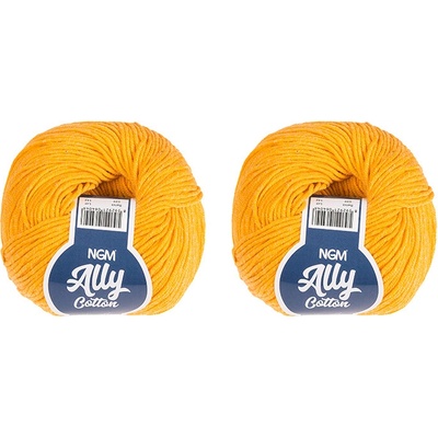 Bellatex SET 2ks - Příze ALLY cotton Žlutá 50g / 140 m