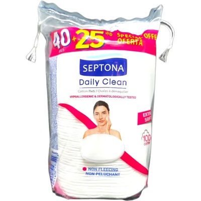 Septona памучни тампони за грим, Двулицеви, Овал, 50 броя