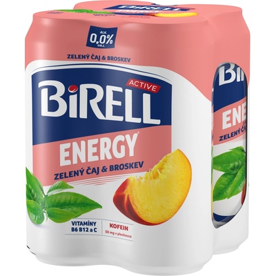 Birell Energy Zelený čaj a Broskev 0,0% 0,5 l (plech)