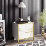 ASIR GROUP Нощно шкафче POLKA 51, 8x50 cм златисто/бяло (AS0655)