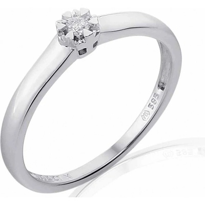 Klenoty Budín zásnubní prsten s diamantem bílé zlato brilianty 3861832