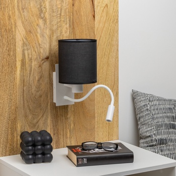 Brilagi - LED Аплик NUBILA 1xE27/25W/230V + LED/3W бял/черен (BG1559N)