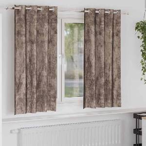 Pure Line Home Кадифени завеси в цвят чинчила с метални халки, 2 бр. , 140 x 175 см