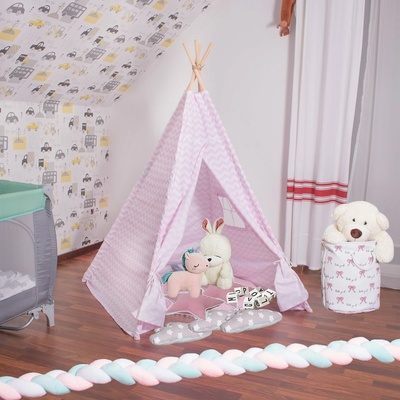 Springos Teepee stan pro děti růžový twister