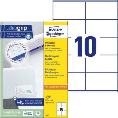AVERY Zweckform univerzálne etikety, 105 x 57 mm - biele