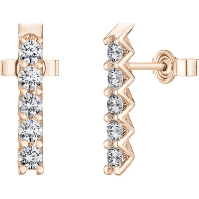 Tiami náušnice z růžového zlata s diamanty Pure Line 5 PUZETOVÉ ZAPÍNÁNÍ EPL5PP2101