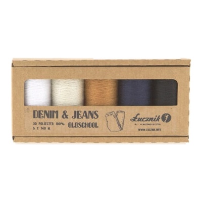Sada nití PES DENIM/JEANS - oldschool (5 x 140 m)