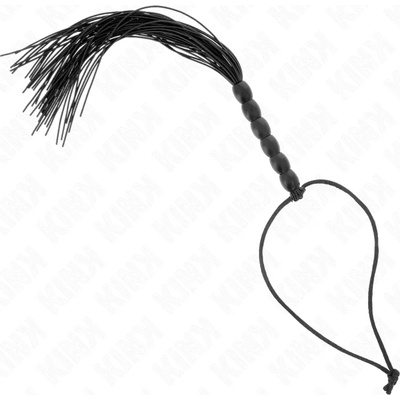 Силиконов флогър с мъниста, 26см. - Mini Silicone Whip Black (D-240690)