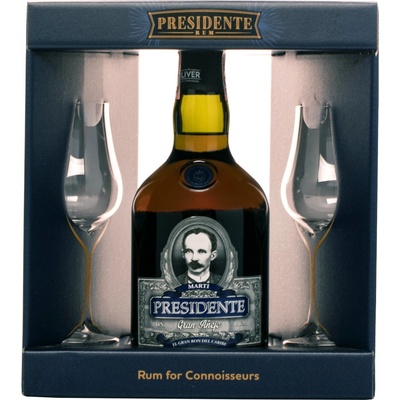 Presidente Marti Gran Anejo 40% 0,7 l (dárčekové balenie 2 poháre)