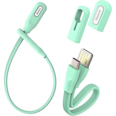Baseus Кабел за устройства с USB-C порт (22 см) - Baseus Bracelet USB-C Cable (CATFH-06A) (зелен) (CATFH-06A)
