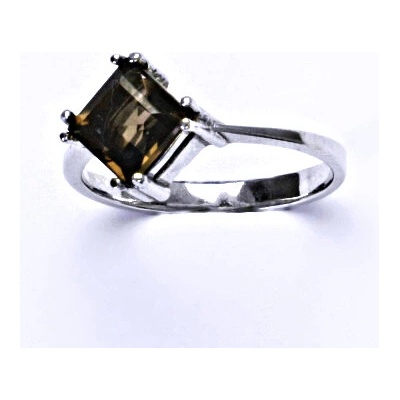 Čištín Zlatý prsten přírodní záhněda bílé i žluté zlato T 1258