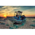 DIMEX ART Флизелинов фототапет изоставена рибарска лодка 375 x 250 см