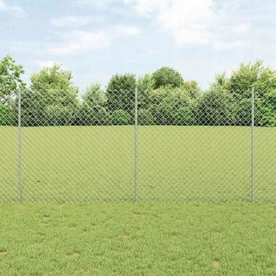 VidaXL Plot s sloupkem Stříbrná 1,2 x 10 m Ocel