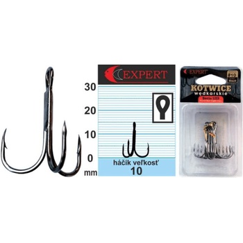 EXPERT plaváky trojháček s protihrotem 1213 černý vel.10 7 ks