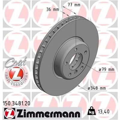 Brzdový kotúč (cena za 1ks) ZIMMERMANN 150.3481.20