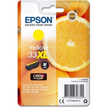Epson original ink C13T33644012, T33XL, yellow, 8, 9ml (C13T33644012)