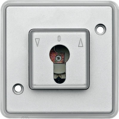 Schneider Ovládac žalúzií spínacový 10A/250V na klúc (SS) IP44 hliník Merten AntiVandal