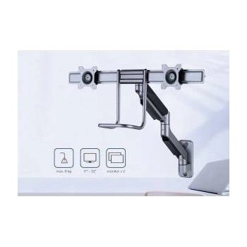 Gembird Adjustable frame for two monitors for wall mounting from 17 to 32inch lifting up to 8 kg