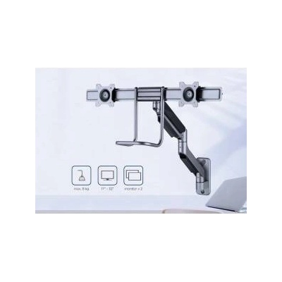 Gembird Adjustable frame for two monitors for wall mounting from 17 to 32inch lifting up to 8 kg
