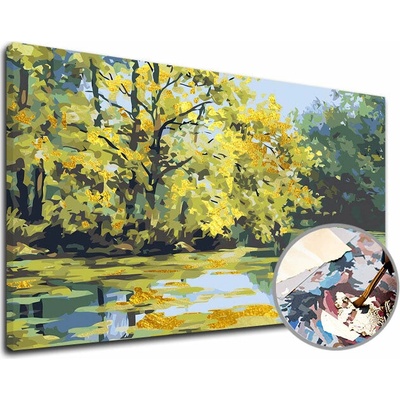 Maľovanie podľa čísel PREMIUM GOLD - Jazero - 60x40 cm