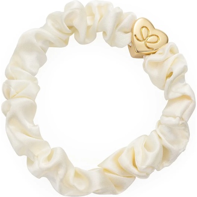 By Eloise London Silk Scrunchie Gold Heart Ластик за коса за жени цвят Cream