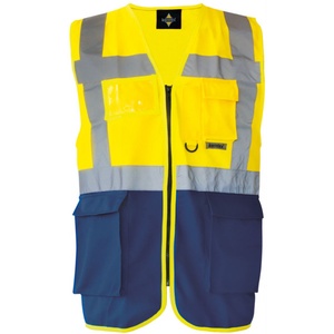 Korntex hi-vis kxmf berlin / Светлоотразителна многофункционална жилетка - жълто/тъмносиня m (76kxmf79502)
