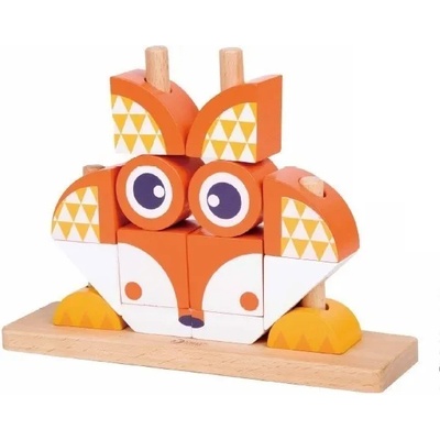 Classic World Дървен пъзел за деца от кубчета - Лисица