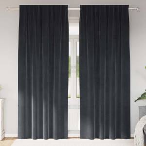 Pure Line Home Кадифени завеси в цвят антрацит с комбиниран перделък, 2 бр. , 140 x 260 см