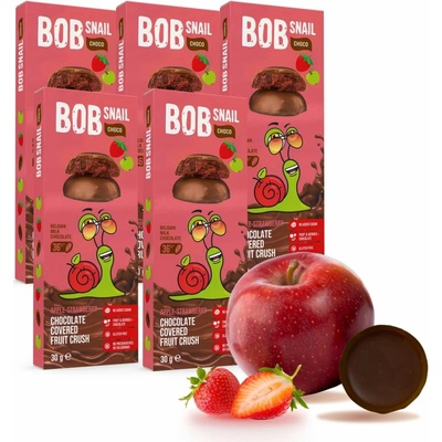 Šnek BOB v mléčné čokoládě jablko jahoda 5× 30 g