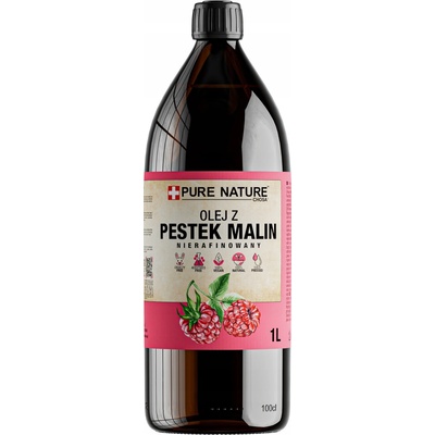 OLEJ Z MALINOVÝCH SEMÍNEK NERAFINOVANÝ PŘÍRODNÍ LISOVANÝ ZA STUDENA PURE NATURE 1l