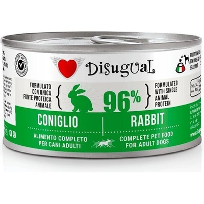 Disugual Rabbit - пълноценна храна за кучета с един източник на животински протеин, със заешко - 150 гр