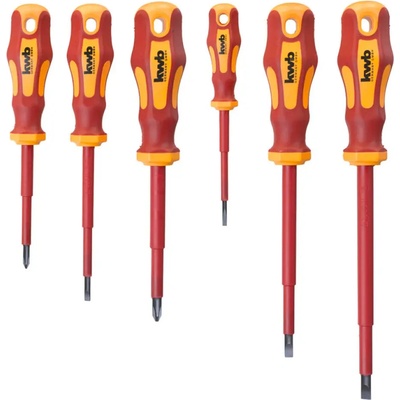 kwb КОМПЛЕКТ ВИСОКОВОЛТОВИ ОТВЕРТКИ kwb vde 1000 v 6 ЧАСТИ (4009311408709)