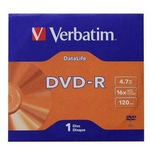 Verbatim DVD-R диск Verbatim, 4.7 GB, 16x, AZO покритие, В картонена кутия, office1_2065200017
