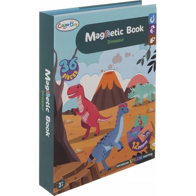 Kruzzel 24730 Magnetická kniha dinosaurus 36 ks