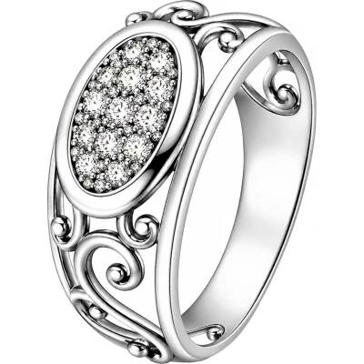 Zlaton Prsten bílé zlato ornament s diamantem 000112009236