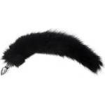 Rouge Stainless Steel Medium Butt Plug Tail - Real Fur