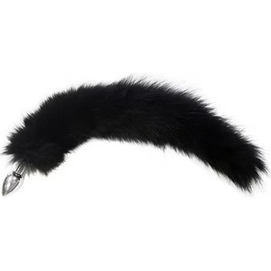 Rouge Stainless Steel Medium Butt Plug Tail - Real Fur