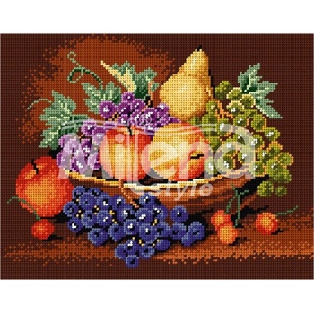 Milena Style Натюрморт с плодове - гоблен със схема конци dmc 1: 4