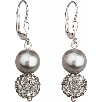 Pavona visací s krystaly Swarovski šedé kulaté 31155.3