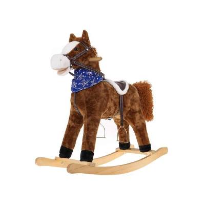 JOKO Plyšový Hojdací Koník so zvukom, hýbe chvostom a ústami, hnedý