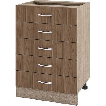 ИРИМ Долен шкаф с пет чекмеджета Сити МО-29 мока / орех адмирал 60 см