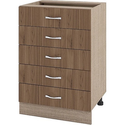 ИРИМ Долен шкаф с пет чекмеджета Сити МО-29 мока / орех адмирал 60 см