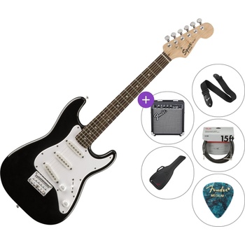 Squier Mini Strat V2 IL Black Premium SET Black Електрическа китара