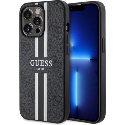 GUESS Кейс Guess GUHMP13LP4RPSK за iPhone 13 Pro / 13 6.1", черен / черен, твърд, 4G Printed Stripes MagSafe (GUE002827-0)