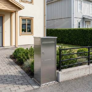 vidaXL Пощенска кутия Сребристо 40 x 40 x 100 cm Поцинкована стомана (8012577)