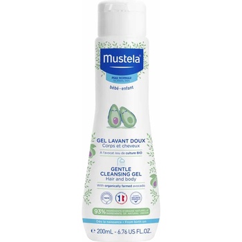 Mustela Нежен измиващ гел Mustela - За коса и тяло, 200 ml